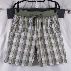 Active Lee Women's Grey Tartan Plaid Activewear 100% Cotton Shorts Size 8